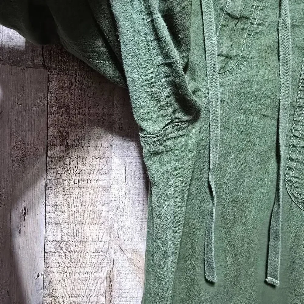 Patagonia Island Hemp Organic Cotton Blend Wide Leg Dark Green 10 Coastal Resort - Picture 3 of 5